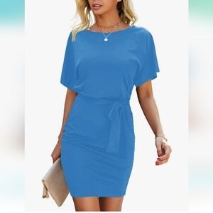 NWOT Amazon Royal Blue Belted Minidress SIZE 3XL